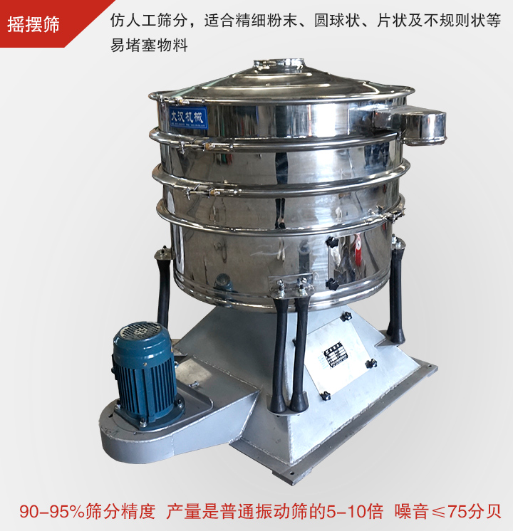 搖擺篩仿照人工篩分，可滿足高精度、高產量篩分要求
